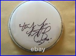 CHARLIE WATTS HAND SIGNED AUTOGRAPH DRUMSKIN. THE ROLLING STONES 8inch Skin