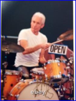 CHARLIE WATTS ROLLING STONES Genuine signed 12X8 PHOTO World's BEST ROCK BAND