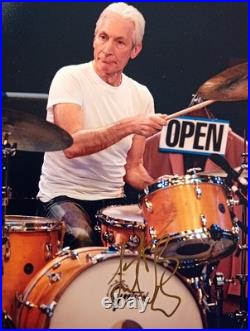 CHARLIE WATTS ROLLING STONES Genuine signed 12X8 PHOTO World's BEST ROCK BAND