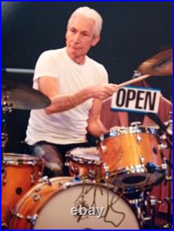 CHARLIE WATTS ROLLING STONES Genuine signed 12X8 PHOTO World's BEST ROCK BAND
