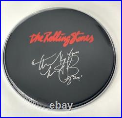 CHARLIE WATTS SIGNED AUTOGRAPH 12 CUSTOM ROLLING STONES DRUMHEAD RARE! With JSA