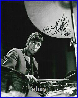 CHARLIE WATTS SIGNED AUTOGRAPHED ROLLING STONES 8x10 PHOTO DRUMMER PSA/DNA A