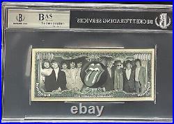 CHARLIE WATTS Signed Autograph Novelty Currency Slabbed ROLLING STONES BAS