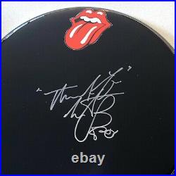 CHARLIE WATTS signed autographed DRUMHEAD THE ROLLING STONES BECKETT COA Y80607