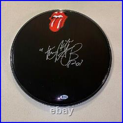 CHARLIE WATTS signed autographed DRUMHEAD THE ROLLING STONES BECKETT COA Y80612