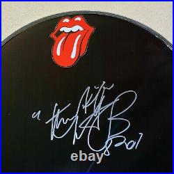 CHARLIE WATTS signed autographed DRUMHEAD THE ROLLING STONES BECKETT COA Y80612