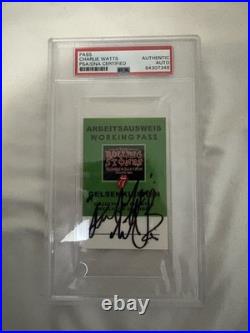 Charlie Watts Autographed Signed Rolling Stones Stage Pass PSA/DNA Certified