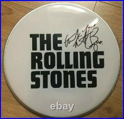 Charlie Watts HAND SIGNED Drumhead AUTOGRAPHED Rolling Stones
