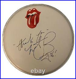 Charlie Watts Hand Signed 8 Drum Head Rolling Stones Autograph Drummer