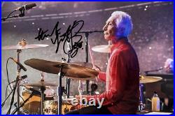 Charlie Watts Hand Signed A4 Photo + Coa The Rolling Stones 2