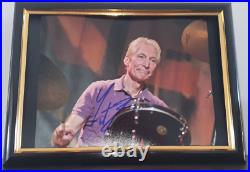 Charlie Watts Hand Signed Photo With Coa Photo Framed Rolling Stones