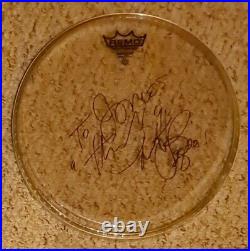 Charlie Watts, RIP'The Rolling Stones' hand signed'To James' 10 drum skin