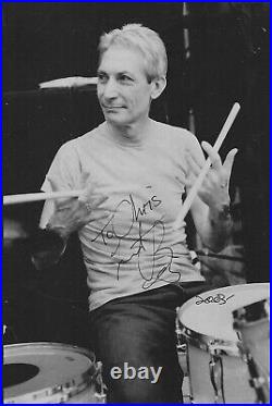 Charlie Watts + Rolling Stones + Autograph