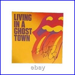 Charlie Watts Rolling Stones Autographed Living In A Ghost Town 10 Vinyl Album