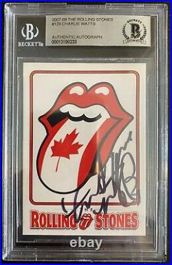 Charlie Watts Rolling Stones Drummer Authentic Autograph BAS Signed Card