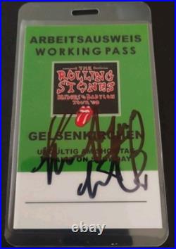 Charlie Watts Rolling Stones Drums Signed Autograph Bridges To Babylon Tour Pass
