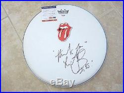 Charlie Watts Rolling Stones Signed Autographed 14 Remo Drumhead PSA Certified