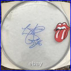 Charlie Watts Rolling Stones Signed Autographed Drum Skin Guaranteed Genuine