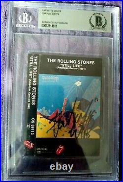 Charlie Watts Rolling Stones Signed Still Life Cassette Tape Beckett Bas Slab