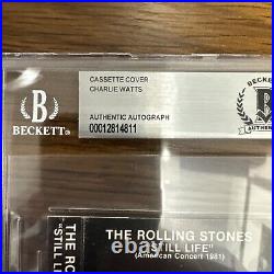 Charlie Watts Rolling Stones Signed Still Life Cassette Tape Beckett Bas Slab