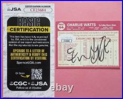 Charlie Watts Rolling Stones Signed Trading Card JSA