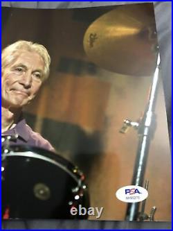 Charlie Watts Signed Autograph 8x10 Photo The Rolling Stones Drummer Psa/dna