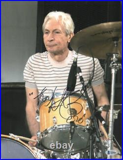 Charlie Watts Signed Autograph The Rolling Stones 11x14 Photo Beckett Bas 4