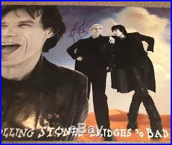 Charlie Watts Signed Autograph The Rolling Stones Bridges To Babylon Huge Poster