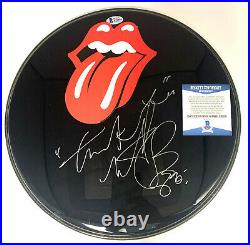 Charlie Watts Signed Autograph'the Rolling Stones' Drumhead Beckett Bas 8