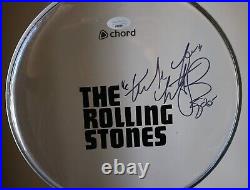 Charlie Watts Signed Autographed'THE ROLLING STONES' Drumhead JSA LOA