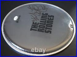 Charlie Watts Signed Autographed'THE ROLLING STONES' Drumhead JSA LOA