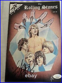 Charlie Watts Signed Comic Book Rolling Stones Drummer Autographed Jsa Coa Rare