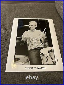 Charlie Watts Signed Large Photo Dedicated Rolling Stones