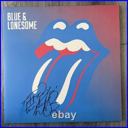 Charlie Watts Signed Rolling Stones 2 Lp Blue & Lonesome Uacc Rd