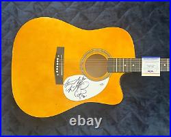 Charlie Watts Signed The Rolling Stones Autographed F/s Acoustic Guitar Psa/dna