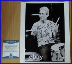 Charlie Watts The Rolling Stones Drummer Signed Autograph Photo Beckett BAS COA