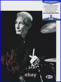 Charlie Watts The Rolling Stones Signed Autograph 8x10 Photo Beckett BAS COA #3