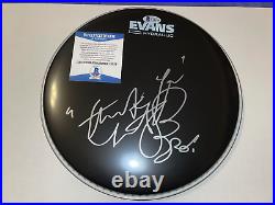 Charlie Watts autographed Evans 10 Drumhead Rolling Stones BAS
