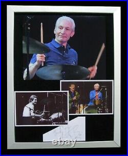 Charlie Watts+rolling Stones+signed+quality Framed=100% Genuine+fast+global Ship