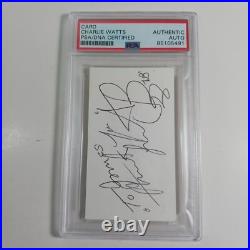 Charlie Watts signed Rolling Stones Fan Club Membership Card PSA