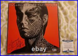 Charlie Watts signed Rolling Stones Tattoo You vinyl record Beckett COA #X96024