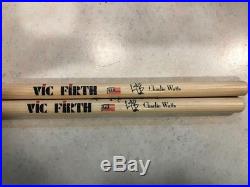 Charlie Watts signed drumstick coa + Proof! Rolling Stones autographed