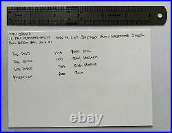 Chris Jagger Signed Autograph Index Card Rolling Stones