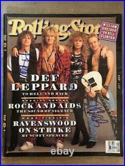 Def Leppard (all 4) Autographed Signed Rolling Stone 4/30/92 Certified BAS LOA