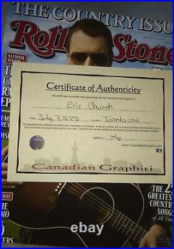 Eric Church Hand Signed Autograph 8x10 Photo COA Rolling Stone