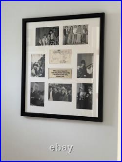 Framed 1965 Signed by The Rolling Stones TWA Postcard & Photos & Provenance Framed 1965 Signed by The Rolling Stones TWA Postcard & Photos & Provenance