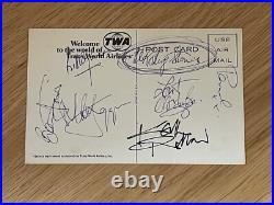 Framed 1965 Signed by The Rolling Stones TWA Postcard & Photos & Provenance Framed 1965 Signed by The Rolling Stones TWA Postcard & Photos & Provenance