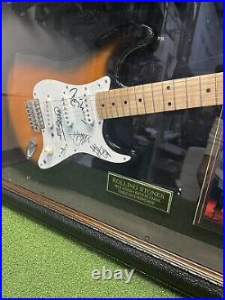 Framed Electric Guitar Autographed By All 4 Rolling Stones Members With COA