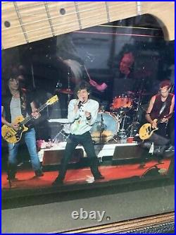 Framed Electric Guitar Autographed By All 4 Rolling Stones Members With COA