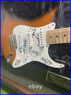 Framed Electric Guitar Autographed By All 4 Rolling Stones Members With COA